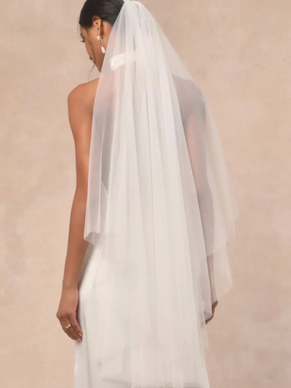 Lulus Forever Promise White Tulle Bridal Wedding Blusher Veil New With Tags